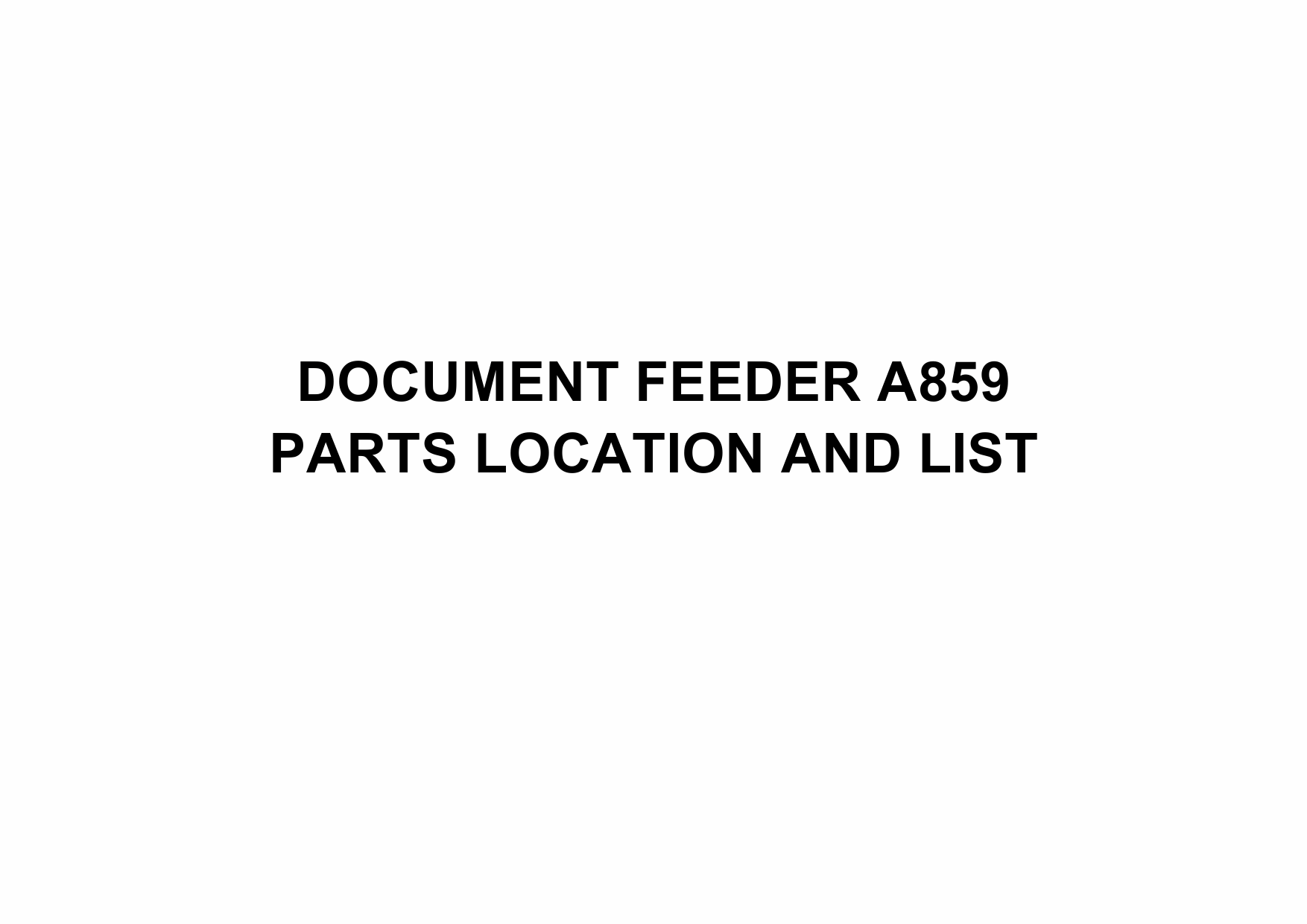 RICOH Options A859 DOCUMENT-FEEDER Parts Catalog PDF download-1